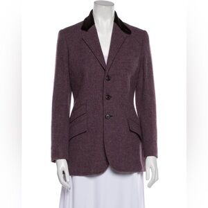 Ralph Lauren Vintage Blue Label Heritage 100% Wool Purple Blazer Made in Italy